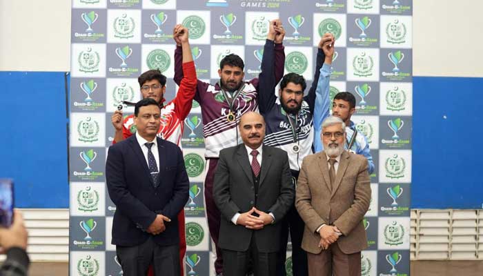 Players celebrating after competing in a Judo competition at the Amir Khan Boxing Hall, Islamabad, December 18, 2024. – Facebook/PakistanSportsBoard