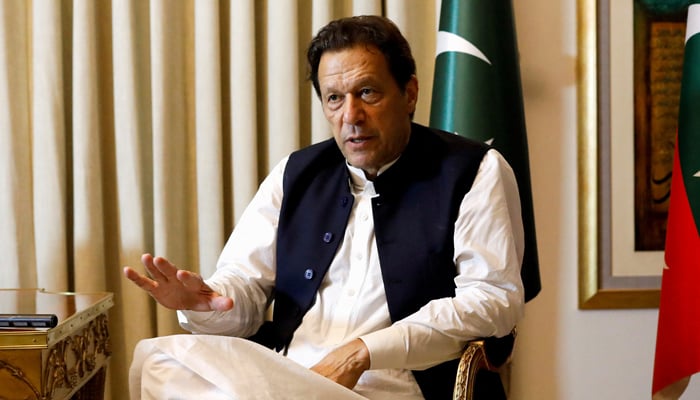 Former Prime Minister Imran Khan speaks during an interview in Lahore on March 17, 2023. – Reuters