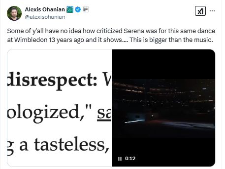 The husband of Serena Williams, Alexis, opens on her dance in not like us