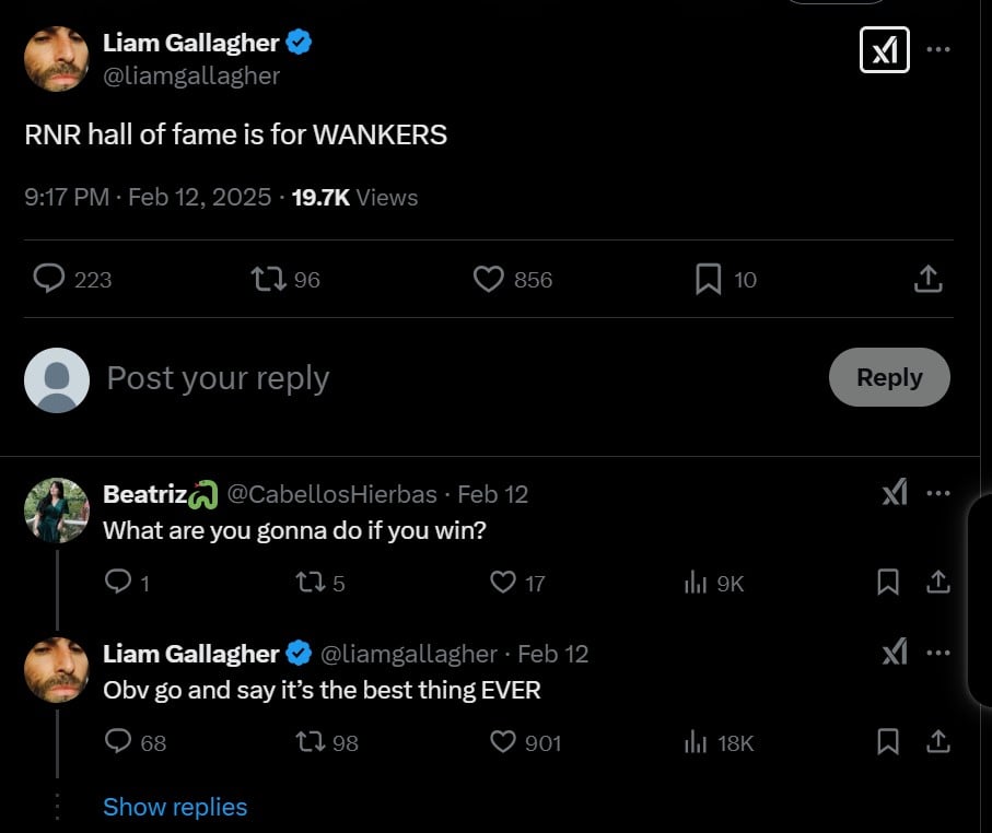 Liam Gallagher Slams Rock Hall of Fame after Oasis nomination
