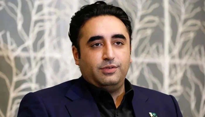 The president of the Popular Party of Pakistan (PPP), Bilawal Bhutto-Zardari talks to journalists.