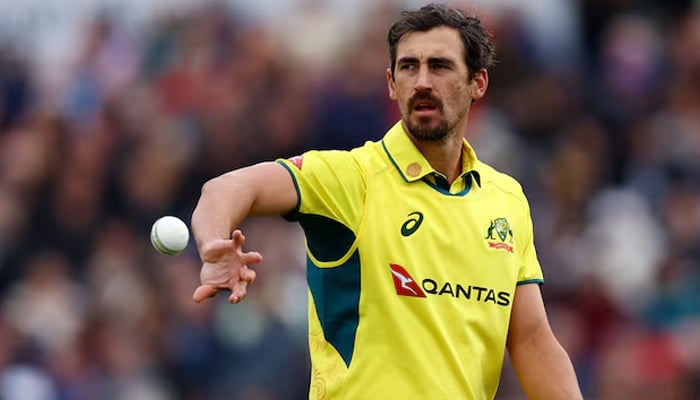 Australias Mitchell Starc in action during an Odi vs England in the Bristol County field, Great Britain, on September 29, 2024. - Reuters