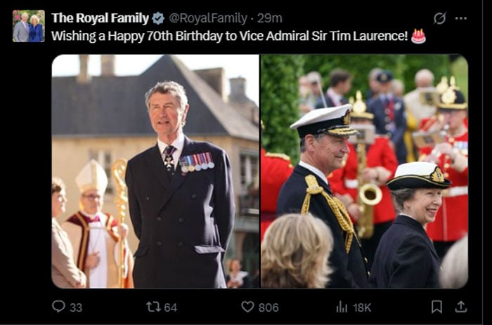 Buckingham Palace Princess Anne, Tim Laurence Photos on the special day