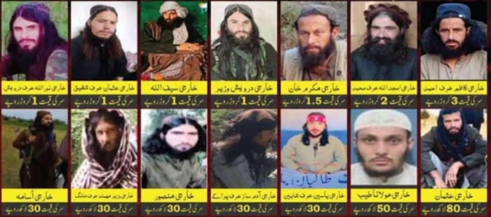 A combination of brochure images published by the Department of Terrorism (CTD) of the counterpole of the accountant (CTD) on March 1, 2025 shows photographs of 14 terrorists. - CTD