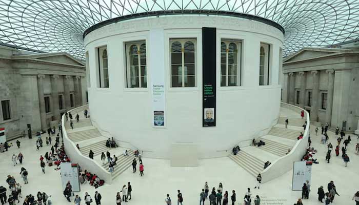 People walk through the atrium of the British Museum in London, Great Britain, September 28, 2023. - Reuters