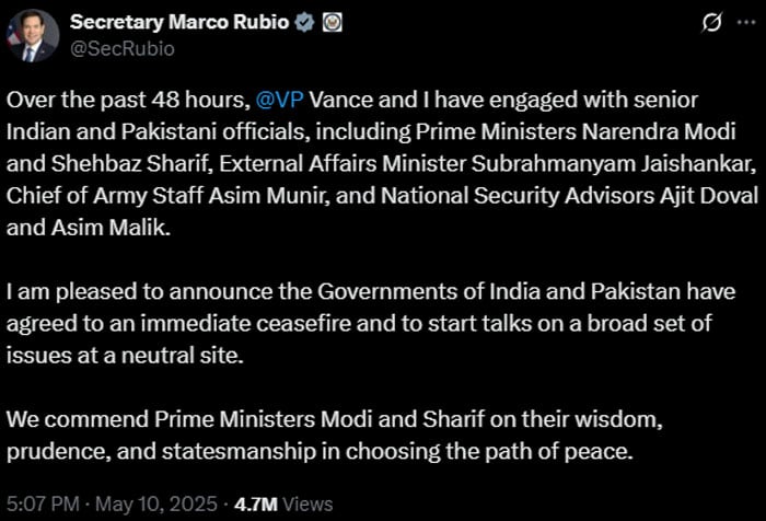 World leaders welcome Pakistan-India Penfire