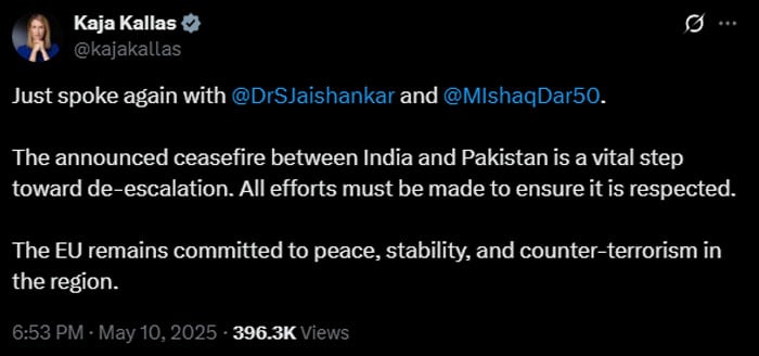 World leaders welcome Pakistan-India Penfire