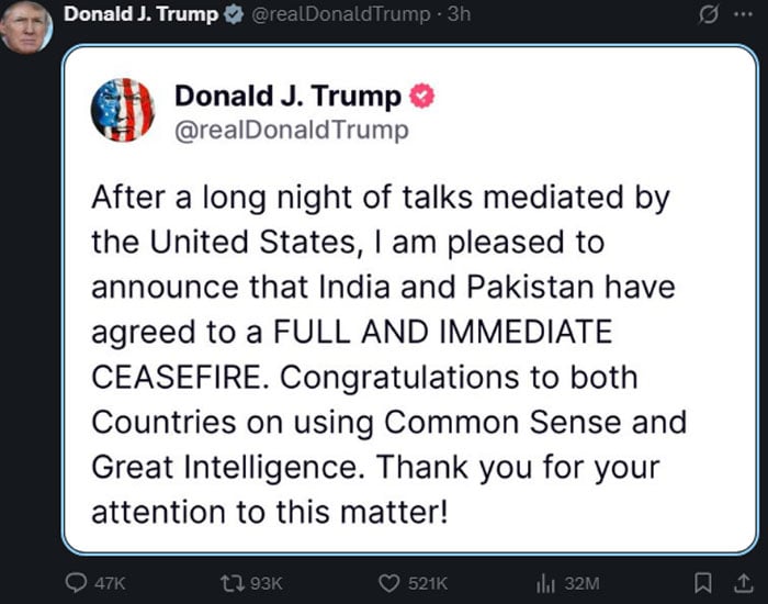 World leaders welcome Pakistan-India Penfire
