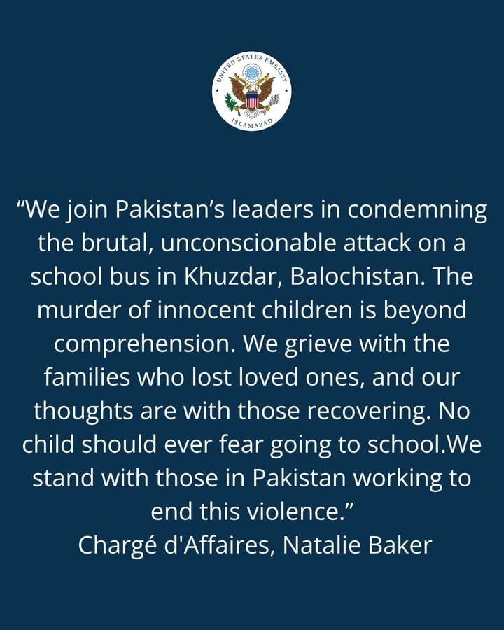 Khuzdar school bombs condemns as inconceivable