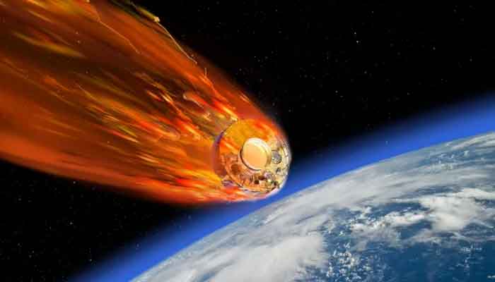 A representative illustration shows a terrain that crashes towards Earth. - ESA/File