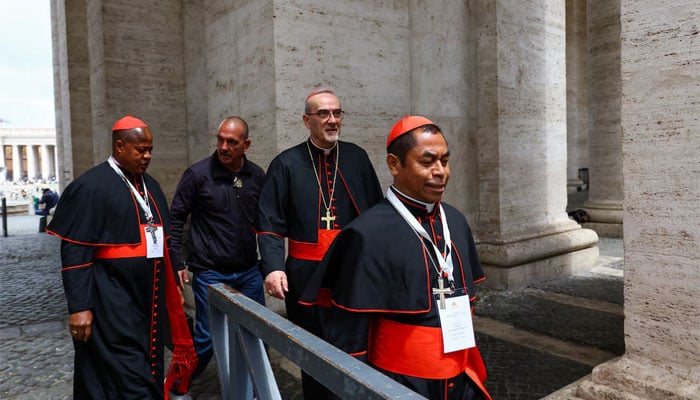 Cardinal Pierbattista Pizzaballa leaves a general congregation meeting before the conclave to choose the next Pope, as seen in Rome, Italy, May 5, 2025 - Reuters - Reuters