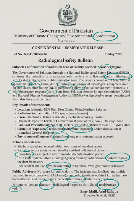 Grammar and format errors in the falsified document.