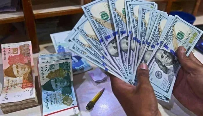 A currency distributor has US dollars in a store in Karachi, on May 19, 2022. - AFP/Archive