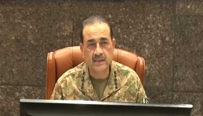 The Syed Campo Mariscal also presides over the 270th Body Commanders Conference (CCC) at the General Headquarters, Rawalpindi. - Screengrab through ISPR Video/File