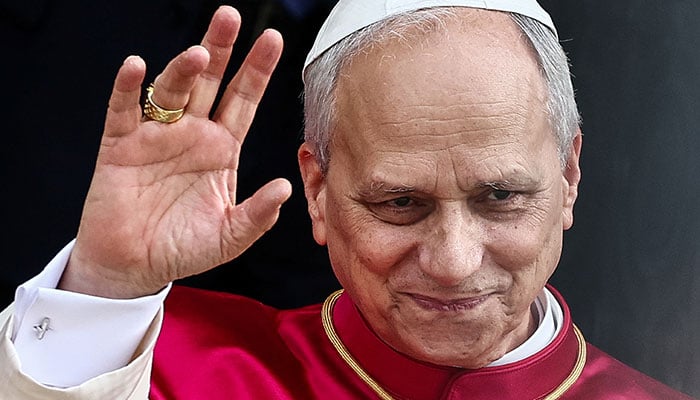 Pope Leo XIV greets when he leaves the Basilica of San Pablo outside the walls, in Rome, Italy, May 20, 2025. - Reuters