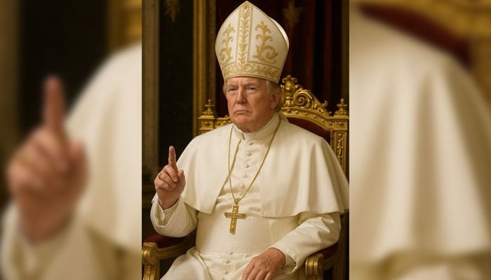 An image generated by the AI of President Donald Trump dressed as Pope in this image was related on May 3, 2025.-Truth Social@RealdonaldTrump