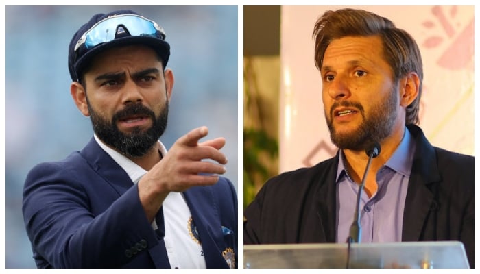 The former Pakistan captain Shahid Afridi (right) and Indian batting icon Virat Kohli. - Reuters/Instagram/File
