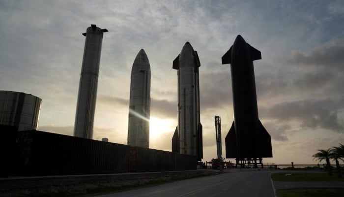 The prototypes of the spacecraft are shown on the launch site of Spacex South Texas in Brownsville, Texas, USA, May 22, 2022. - Reuters