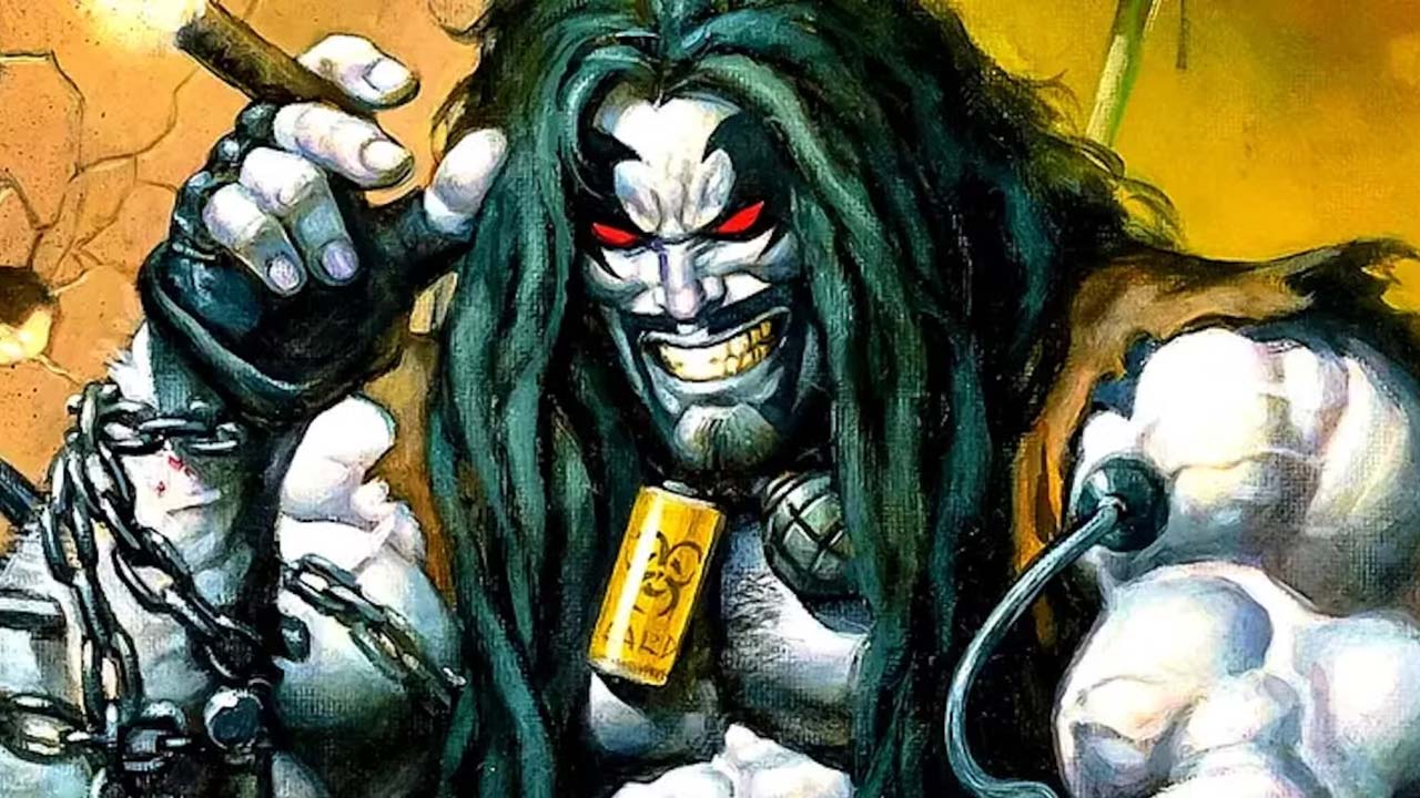 A wolf screen capture smiling and smoking a cigar in a DC comic