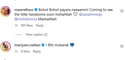 Sanam Saeed, Mohib Mirza announces the baby's birth