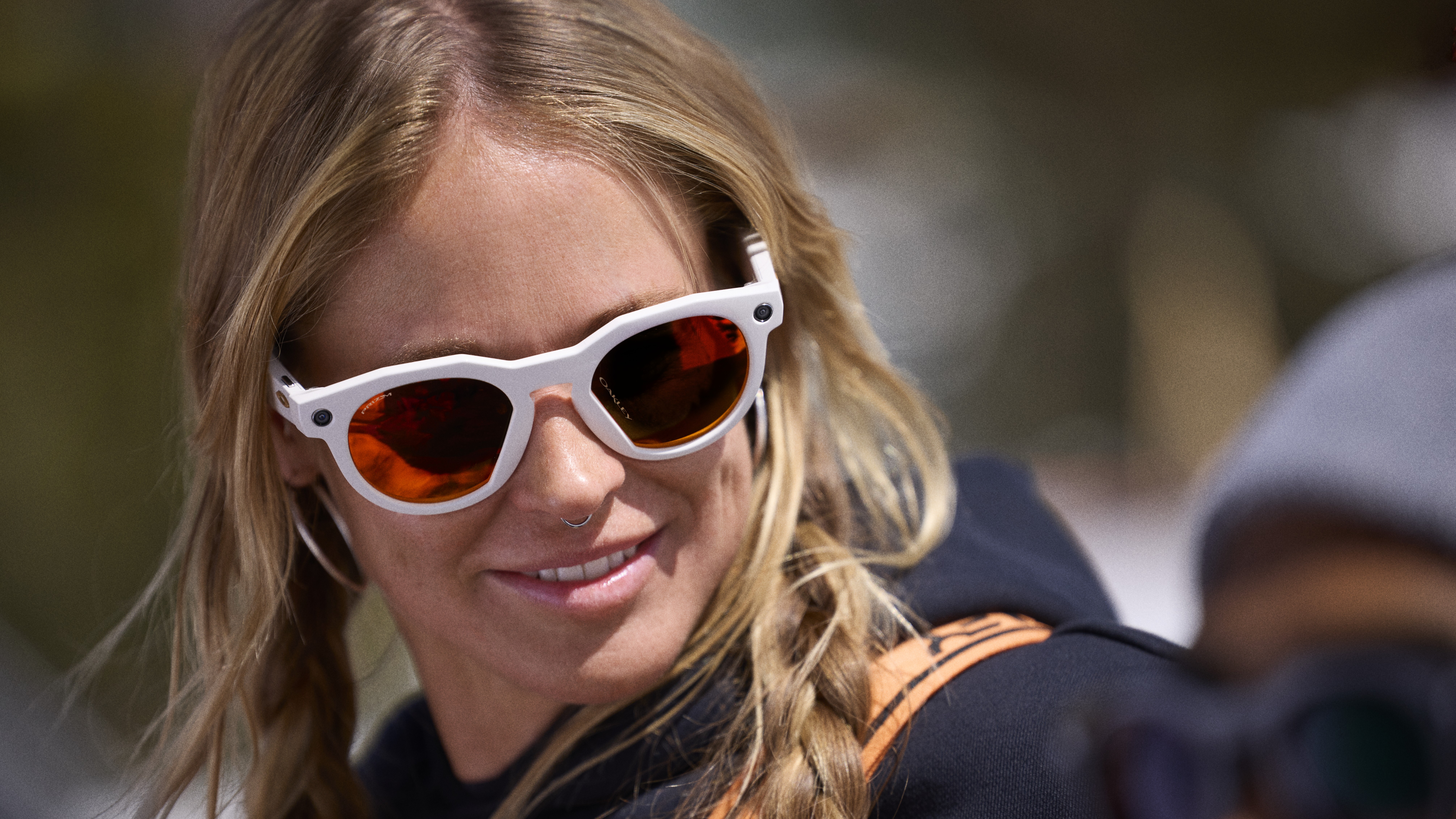 The Smart Glasses of Oakley Meta HSTN used by a skateer