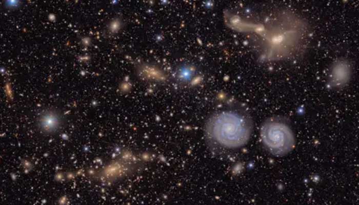 In just a small section of the total view of Rubin's observatories of the Virgo Cluster, the bright stars shine in the foreground in front of many distant galaxies. - Vera C Rubin/AFP Observatory