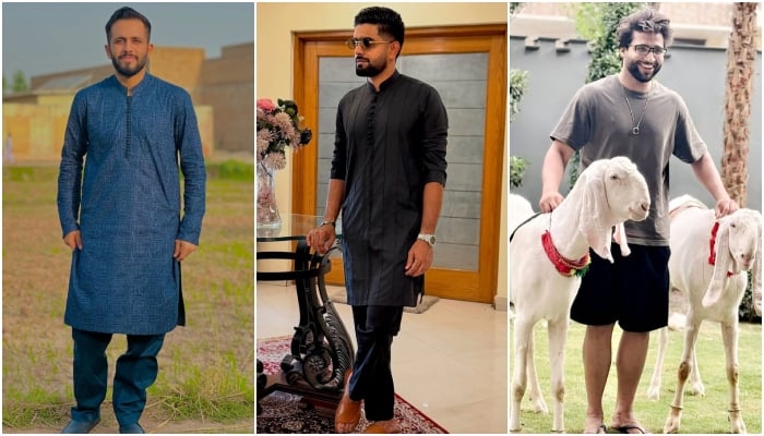From the left: Photo Collage of the Pakistani Crickets Mohammad Haris, Babar Azam and Imam Ul Haq. - Instagram/@iamharis63/@Babarazam/@imamulhaqofficial