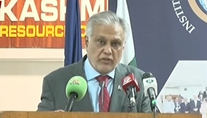 Foreign Minister Ishaq Dar, directing an event in Islamabad on June 30, 2025. - Screengrab/YouTube/PakGazette News