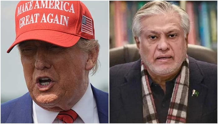 The president of the United States, Donald Trump (left) and the Deputy Prime Minister and Minister of Foreign Affairs, Ishaq Dar. - Reuters/app/file
