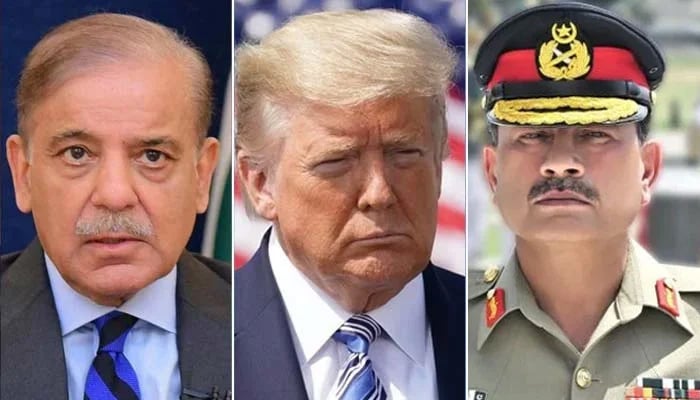 Prime Minister Shehbaz Sharif (right), the president of the United States, Donald Trump (center) and the field marshal also Munir. - Reuters/file