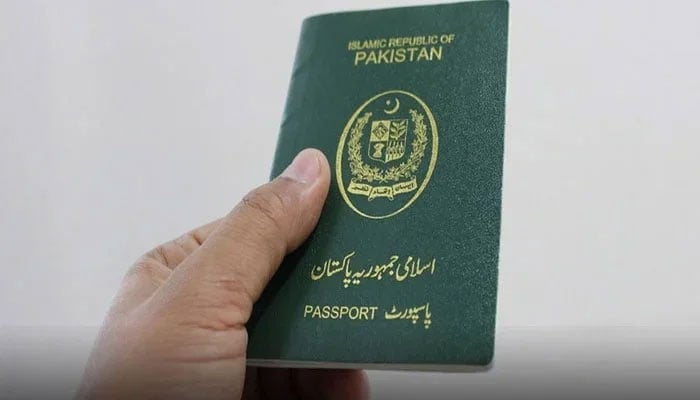 This photograph shows a Pakistani passport. - App/file