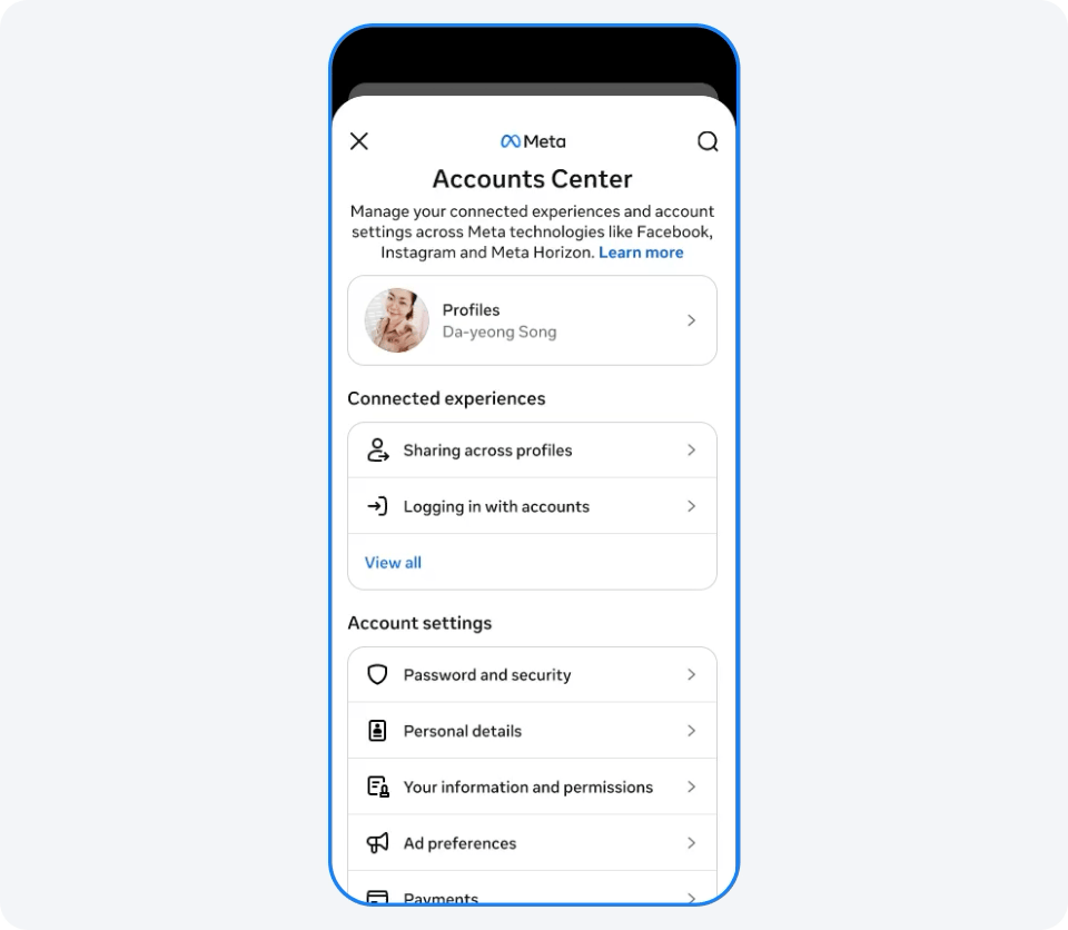 Facebook passkey configuration process