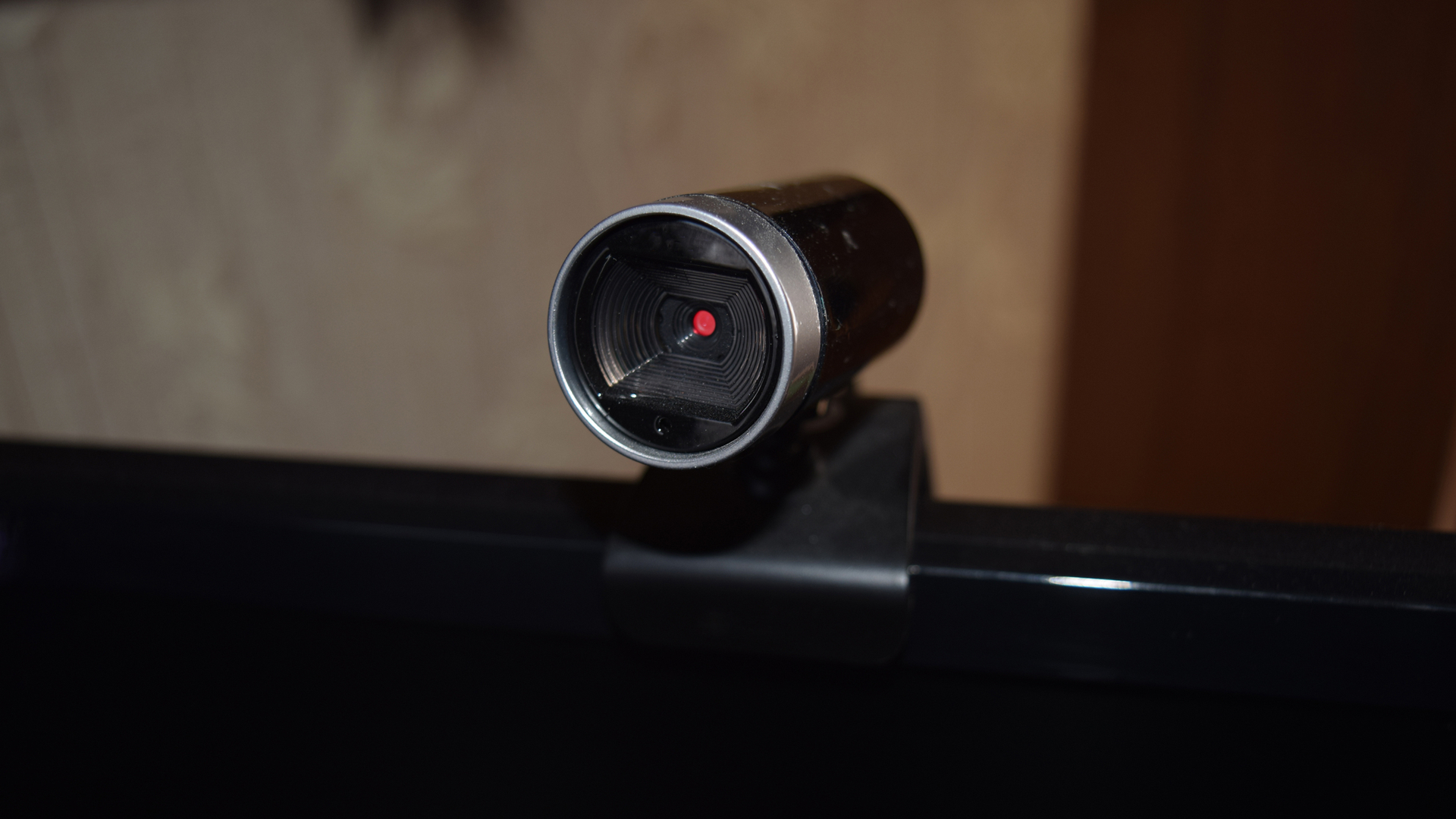 A webcam on a monitor