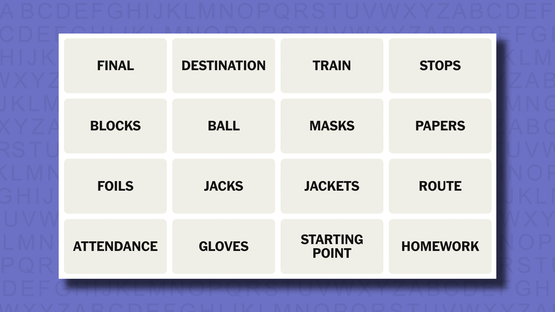 NYT Connections suggests game 739 on a purple background