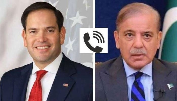 Secretary of State of the United States Marco Rubio (left) and Prime Minister Shehbaz Sharif. —App