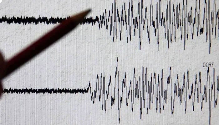 A measurement scale of the earthquake that reads the intensity of an earthquake in this image. - X/@AFP/File