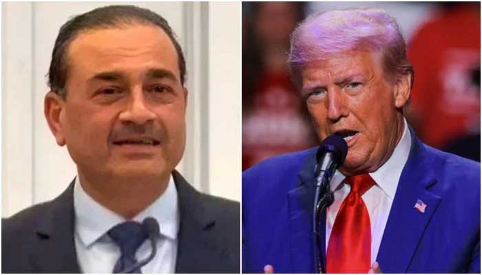 A collage that shows the field marshal also Munir (left) and President Donald Trump. - ISPR/Reuters/File