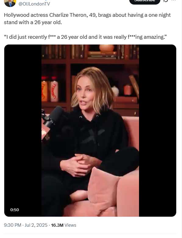 Charlize Theron faces a violent reaction about viral video