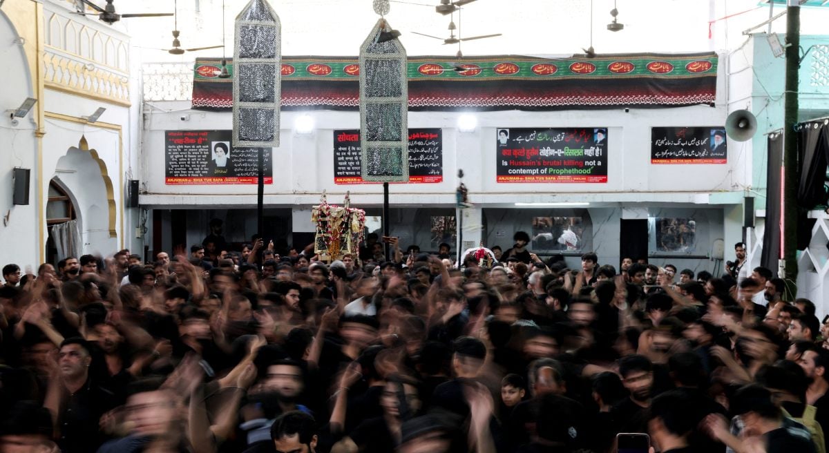 The mourners gather in a mosque during the commemoration of Ashura in New Delhi, India, July 6, 2025. - Reuters