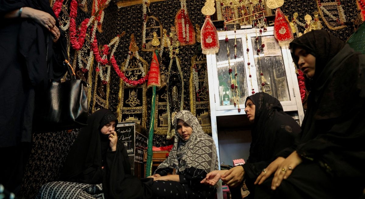 The mourners pray in a mosque during the commemoration of Ashura in New Delhi, India, July 6, 2025. - Reuters