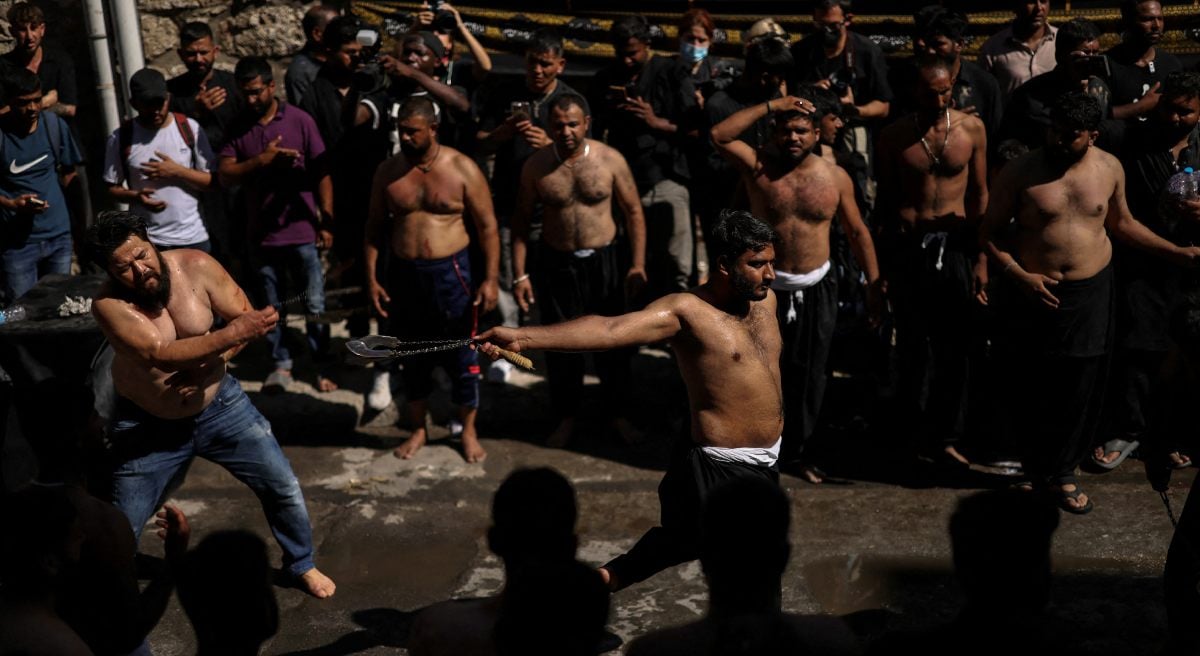 The mourners living in Greece Flagellate during a Muharram procession for Mark Ashura, in Pirareo, Greece, July 6, 2025. - Reuters