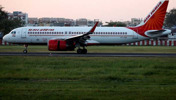 An Air India Airbus A320neo passenger plane moves on the track after landing at Sardar Vallebhbhai Patel International Ahmedabad, India, October 22, 2021. - Reuters