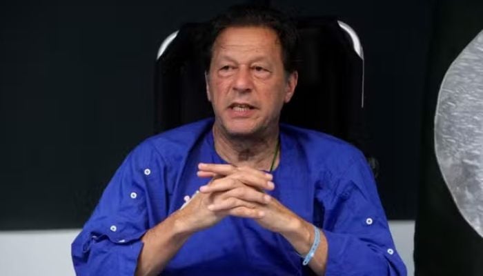 Former Prime Minister Imran Khan at the Shaukat Khanum Memorial Cancer Hospital in Lahore, on November 4, 2022, after being injured in an attack the previous day. - Reuters
