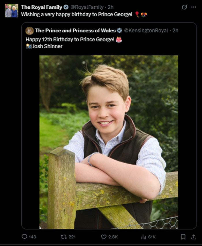 Declaration of Publications of the Buckingham Palace about Prince George after the great announcement