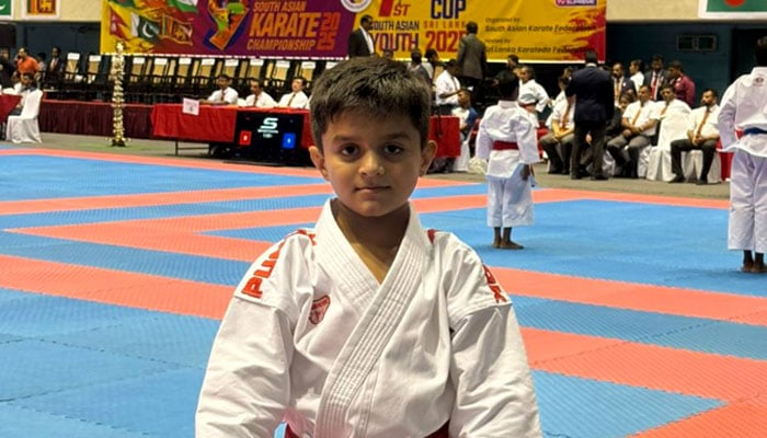 Huzaifa Arshad participates in the Karate championship in southern Asia. - Reporter
