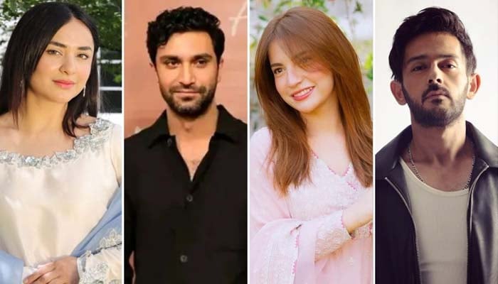 (From left to right) The actors of Pakistan Yumna Zaidi, Ahad Raza Mir, Dananeer Mobeen and Azaan Sami Khan can be seen in this combination of images - Instagram/ @yumnzaidioidoFicial/ @Ahadrazamir/ @Dananeer/ @Azaanskhn