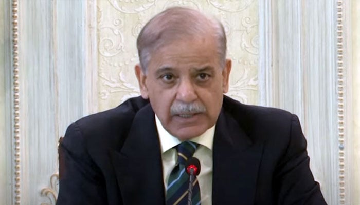Prime Minister Shehbaz Sharif speaks with the Pakistani Student delegation abroad selected for the Uraan Pakistan Govts internship program - Summer Scholars in Islamabad, July 12, 2025.