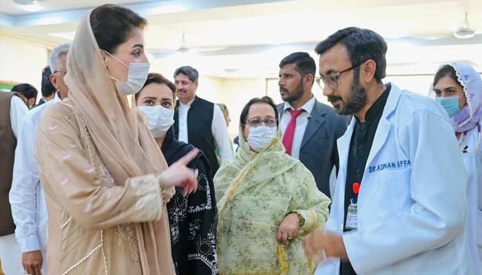 Punjab Prime Minister Maryam Nawaz, makes a surprise visit to the Hospital at the District Headquarters (DHQ) Pakpattan, Punjab, July 4, 2025. - Facebook/@TheMaryamnsharif