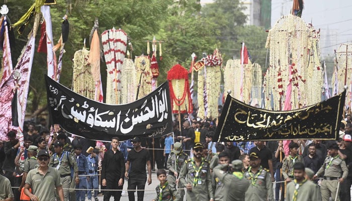 The mourners participate in the Muharram 8 procession on July 4, 2025. - INP