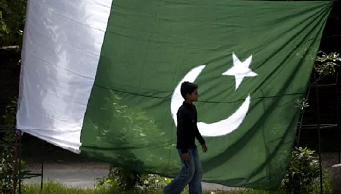A child passes by a Pakistani flag in Rawalpindi. - Reuters/file